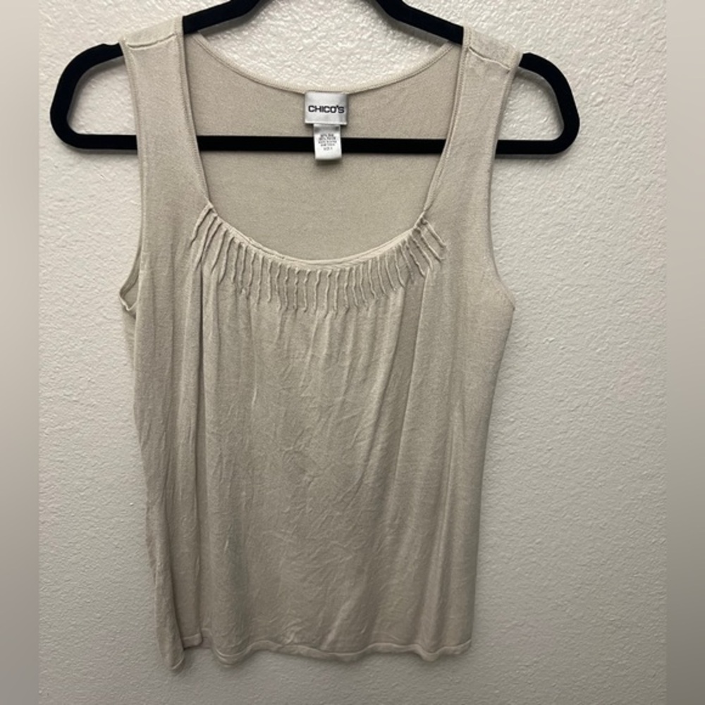 Chico's Elegant Super Soft & Lightweight Beige Tank Top Medium
